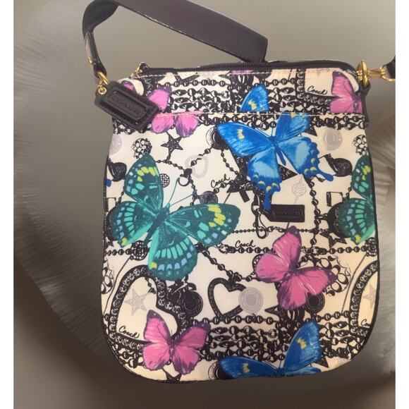 Rare Limited Print Coach F49149 Poppy Butterfly Print Swingpack Crossbody Bag - Picture 2 of 15